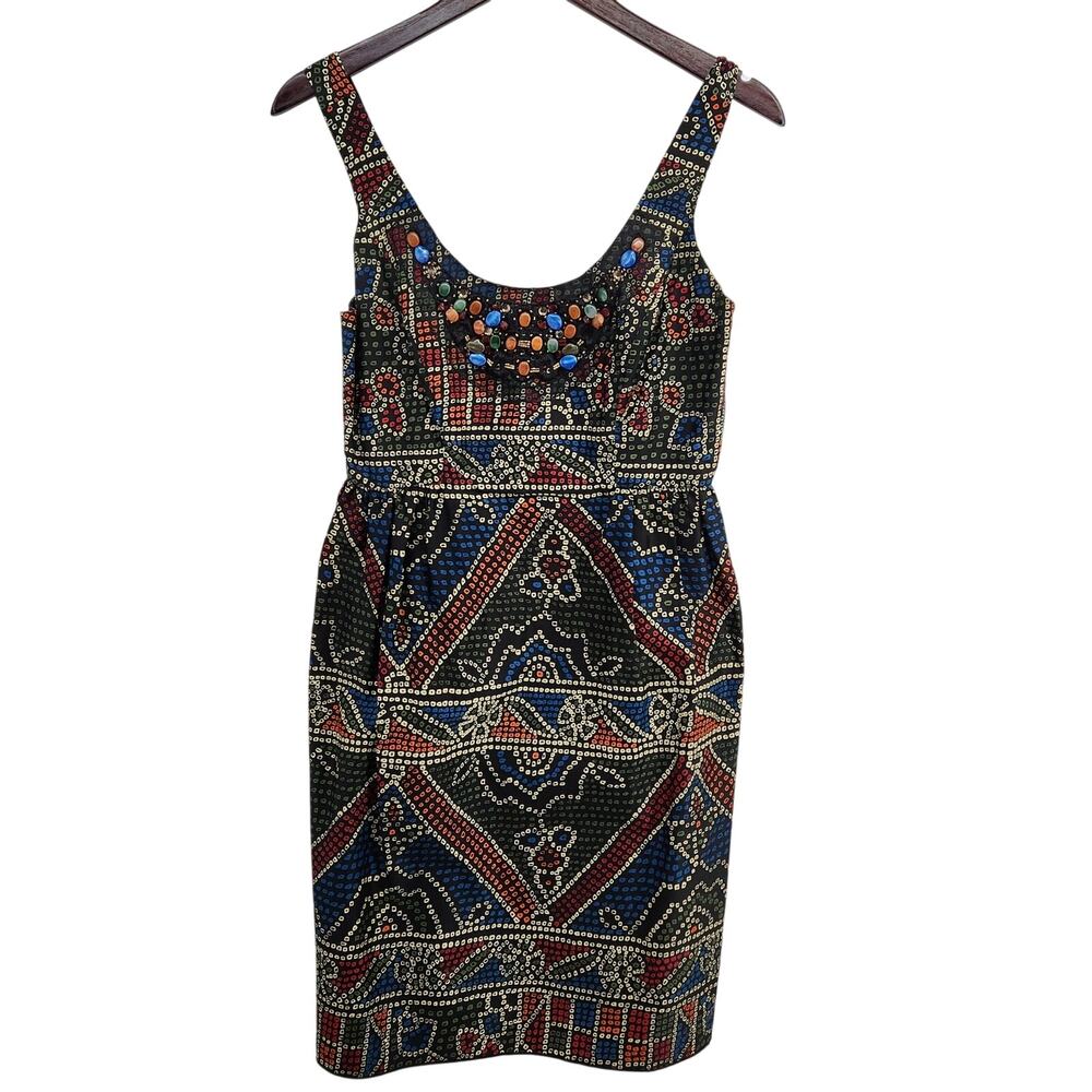 Anna Sui Embellished Multicolor Dress Size 8